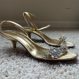 Gold with Sparkle low Heels